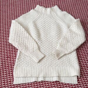 Anthropologie Cream Textured Turtleneck Sweater